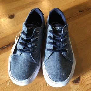 Sperry little kids striper II dark chambray 11.5